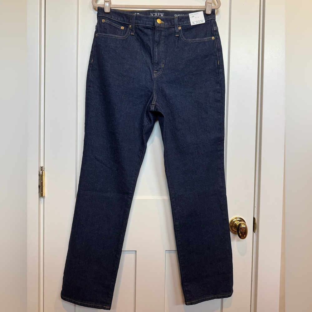 J. Crew Women’s Classic Straight Jeans in Dark Indigo Wash
